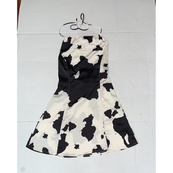 Urban Outfitters Cow print silky Halter Dress SM - Picture 9 of 12
